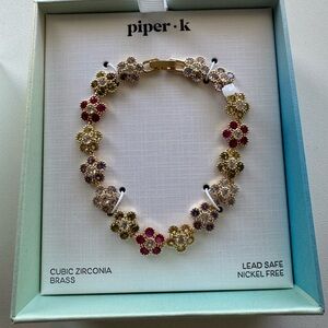 Piper K FLORA CRYSTAL TENNIS BRACELET